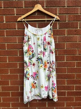 Banana Moon Tropical Floral Sundress Beach Coverup EU 40 US 8 White Summer